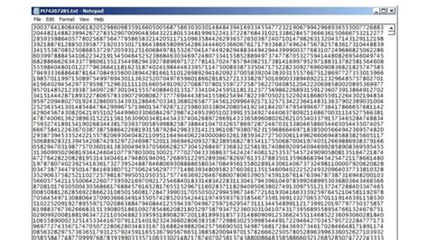 largest prime number written out.